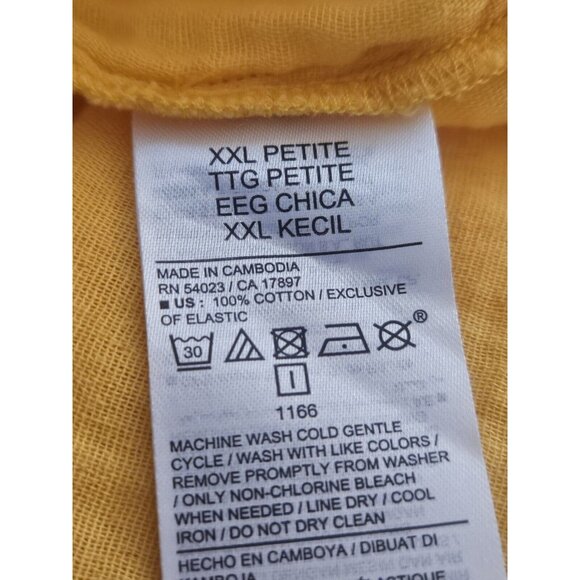 Old Navy Yellow Orange Gauze Dress XXL Petite Ruffled Maxi Flutter Slv Cotton - Picture 10 of 10